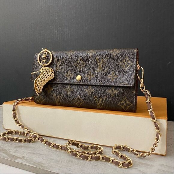 LOUIS VUITTON Monogram Sarah Wallet to Crossbody Shoulder Bag 💼 CT0046 - Picture 1 of 16